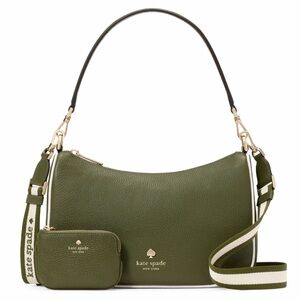 New Kate Spade Emma Medium Shoulder Bag Pebble Leather Enchanted Green Multi